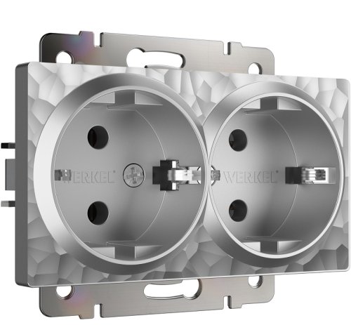 Розетка с заземлением без рамки Werkel Hammer 1-м. 2-мод. серебряный фото Розетка с заземлением без рамки Werkel Hammer 1-м. 2-мод. серебряный картинка